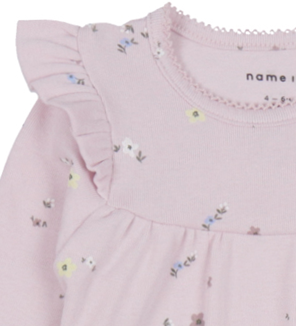 Name It Bodysuit L/æ - NbfDisse - Light Lilac w. Flowers