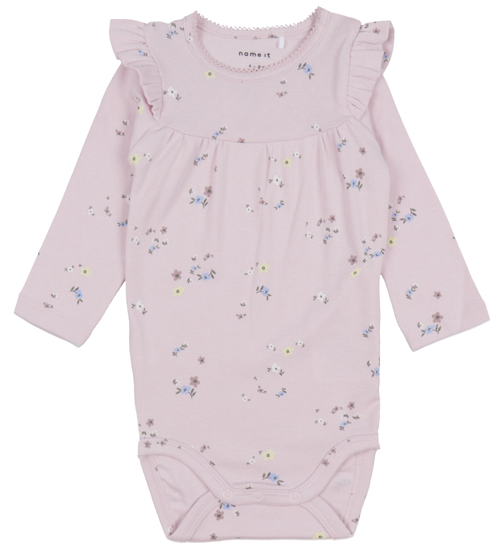 Name It Bodysuit L/æ - NbfDisse - Light Lilac w. Flowers