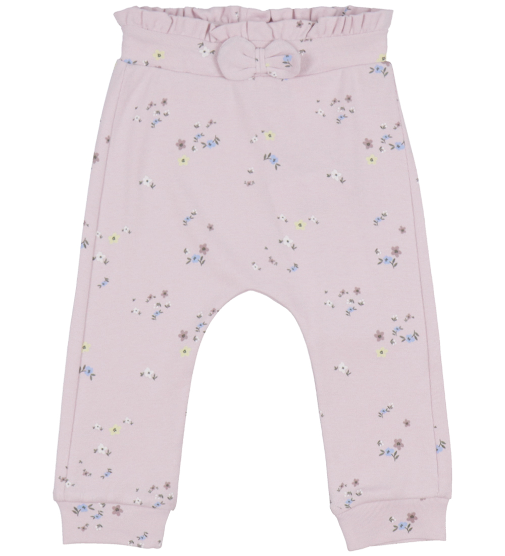 Name It Trousers - NbfThese - Light Lilac w. Flowers