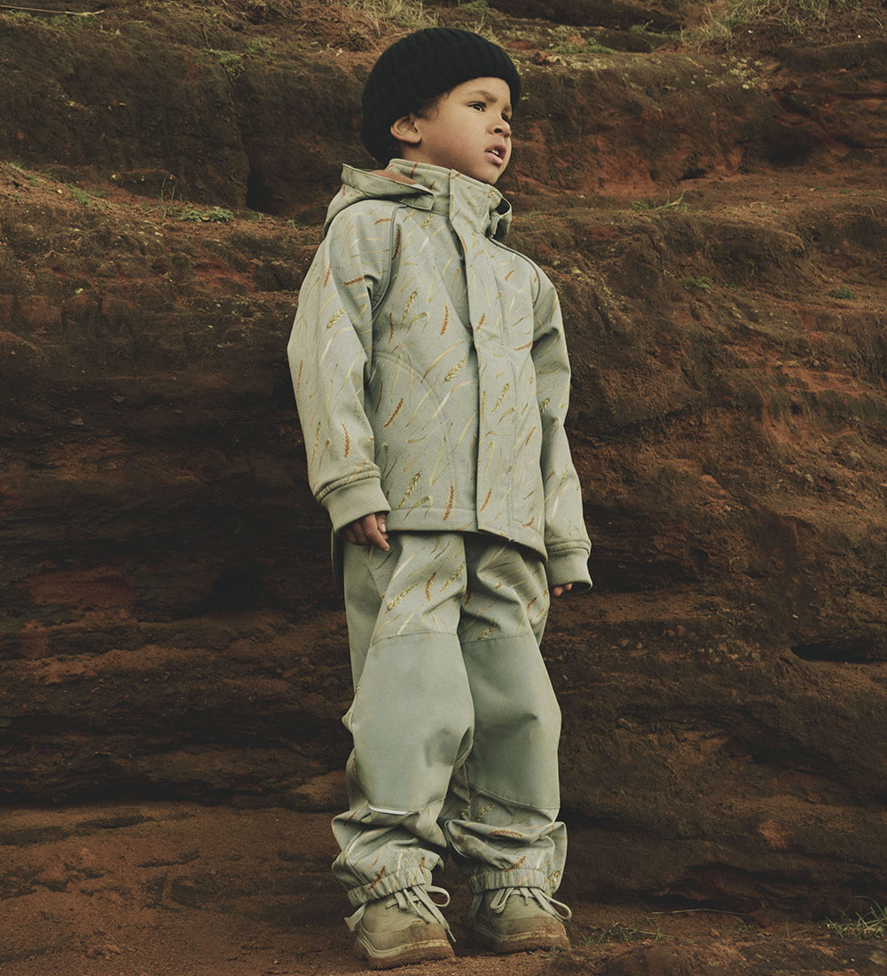 Name It Softshell Pants w. Fleece/Suspenders - NmmAlfa08 - Shado