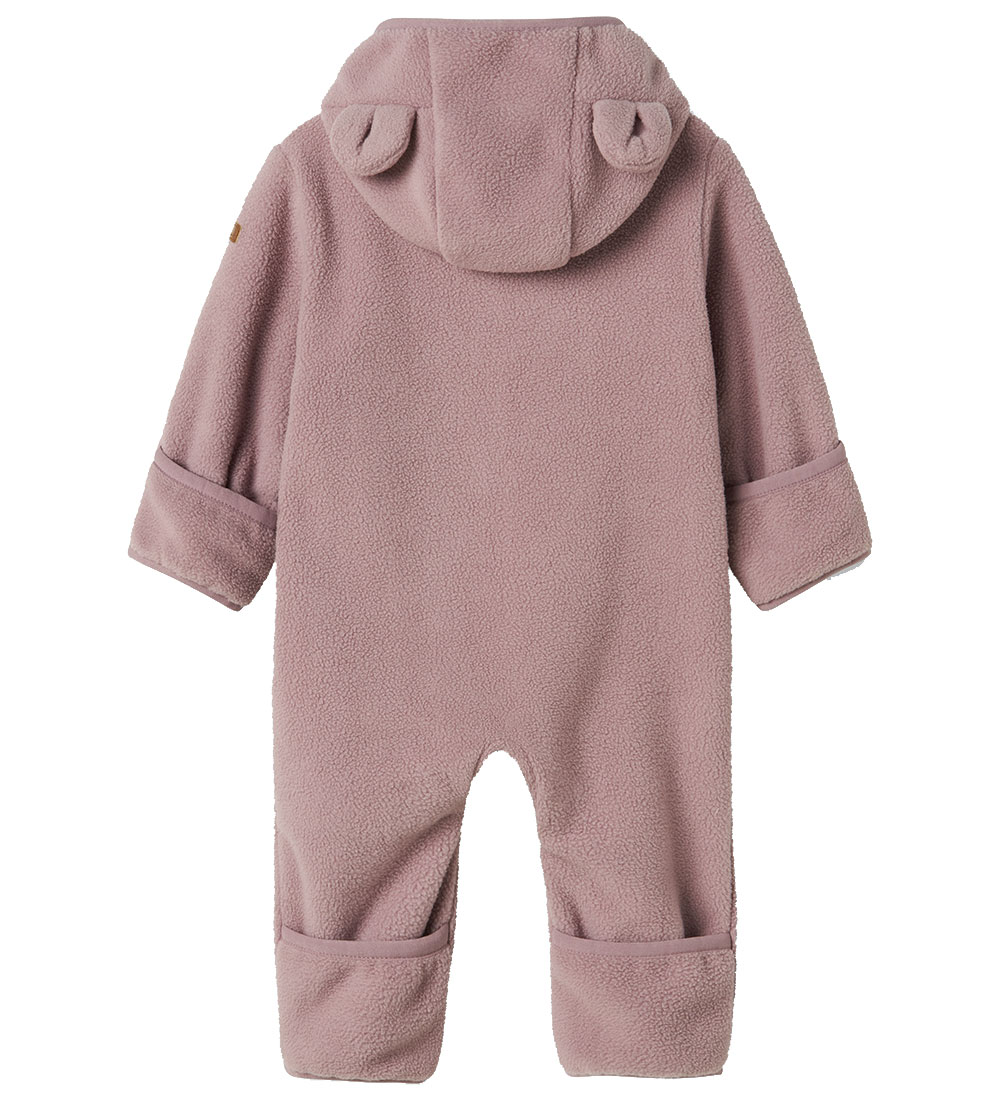 Name It Fleece Suit - NbnMeeko - Elderberry w. Ears