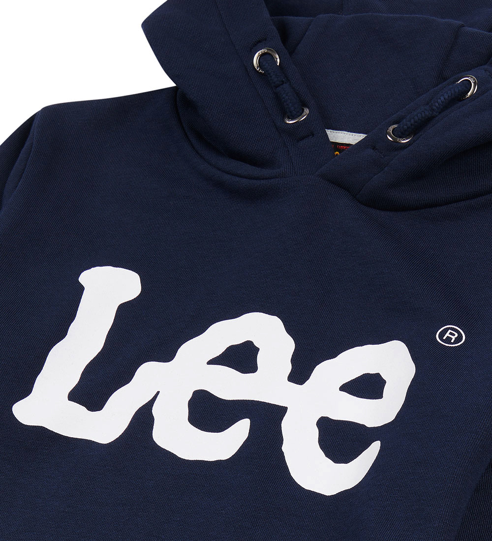 Lee Hoodie - Wobbly - Navy Blazer w. Logo