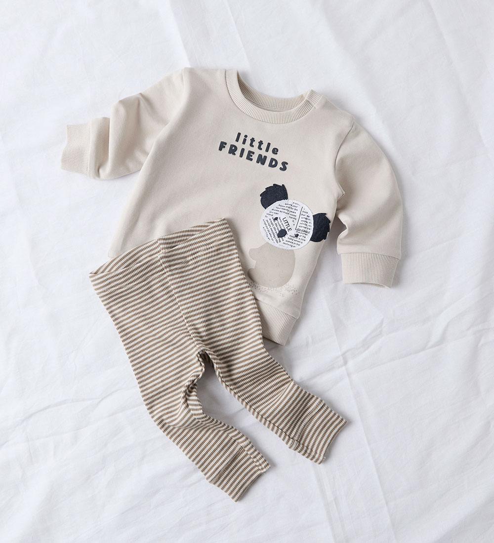 Name It Byxor - Rib - NbnOsole - Summer Sand m. Ränder