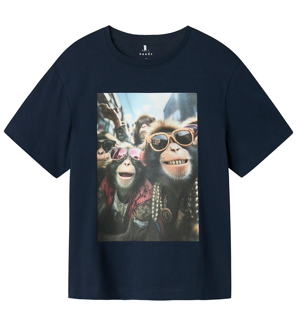 Name It Stuttermabolur - NkmVoto - Dökkblátt Blazer/Monkeys