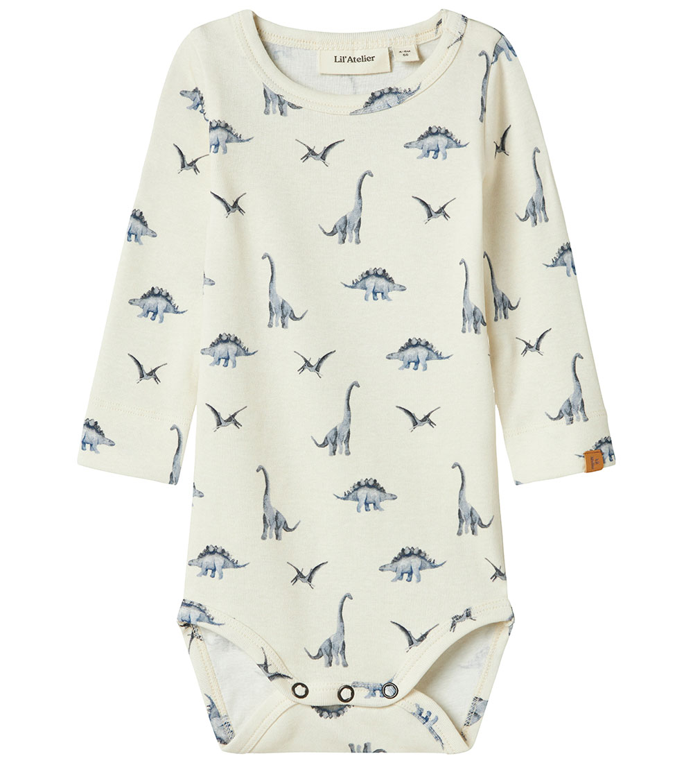 Lil' Atelier Bodysuit L/æ - NbmGeo - Turtledove/Dino