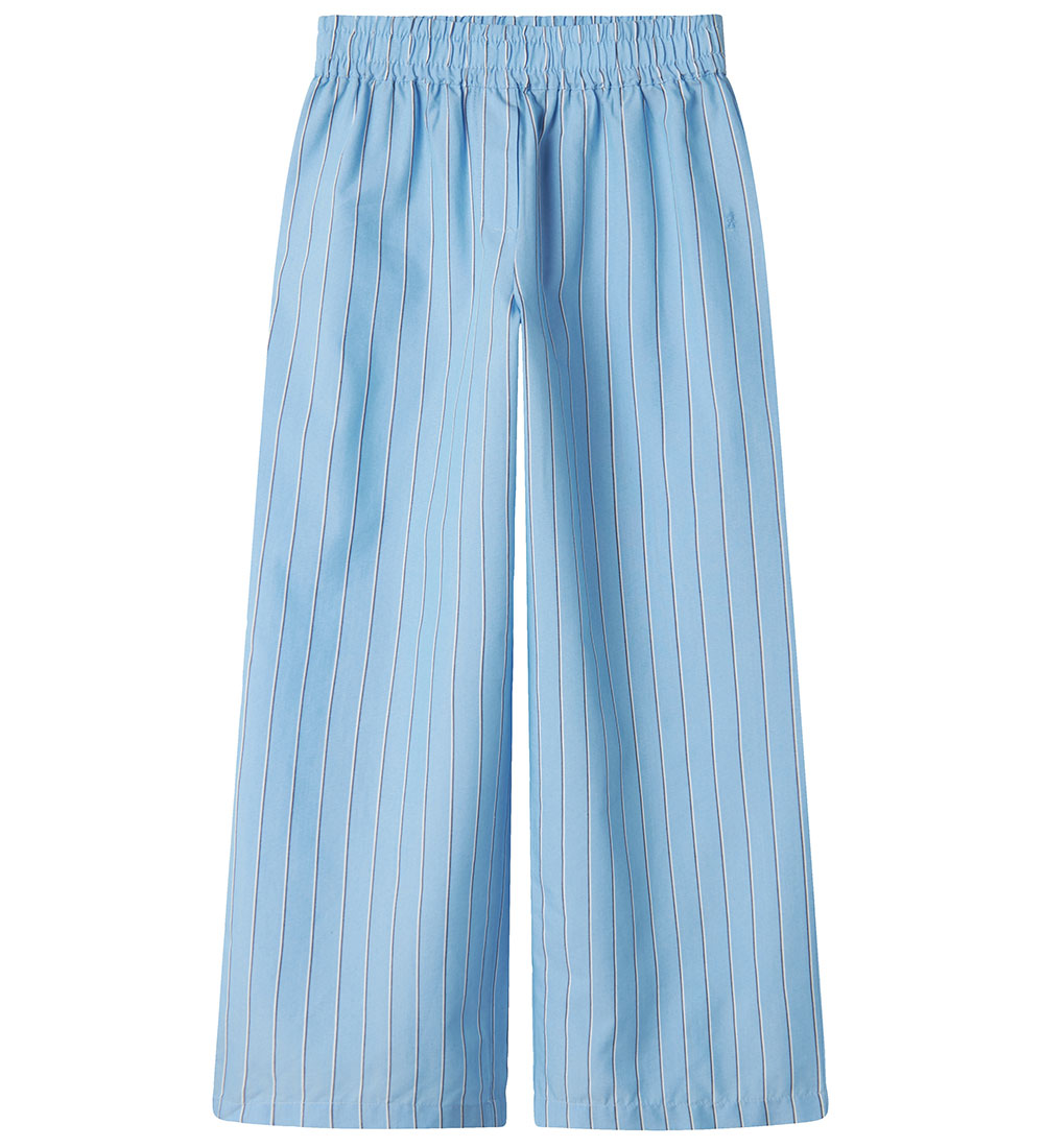 Name It Trousers - NkfDemman - Provence/White and gray w. Stripe