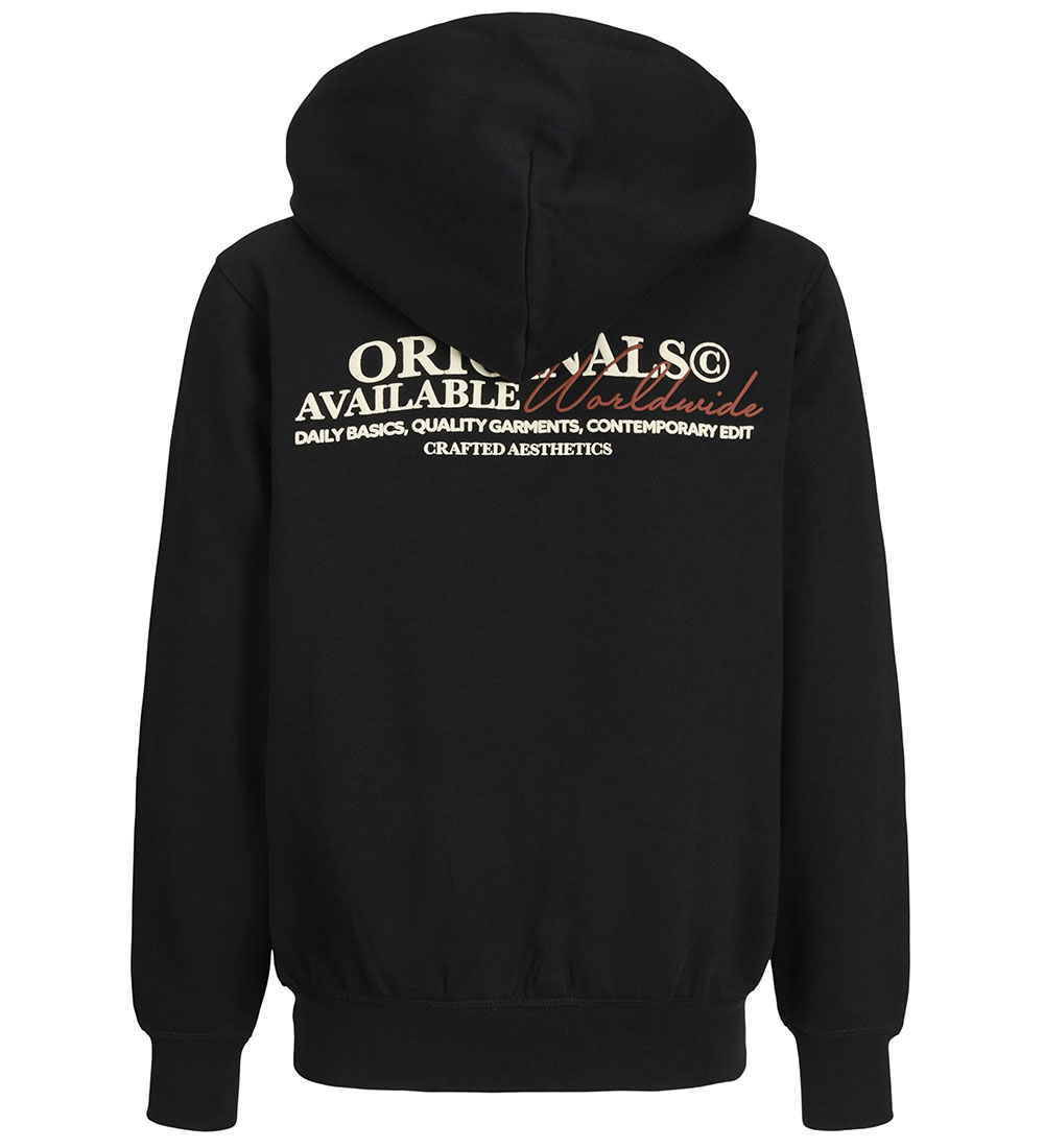 Jack & Jones Hoodie - JorIslington - Black. Print