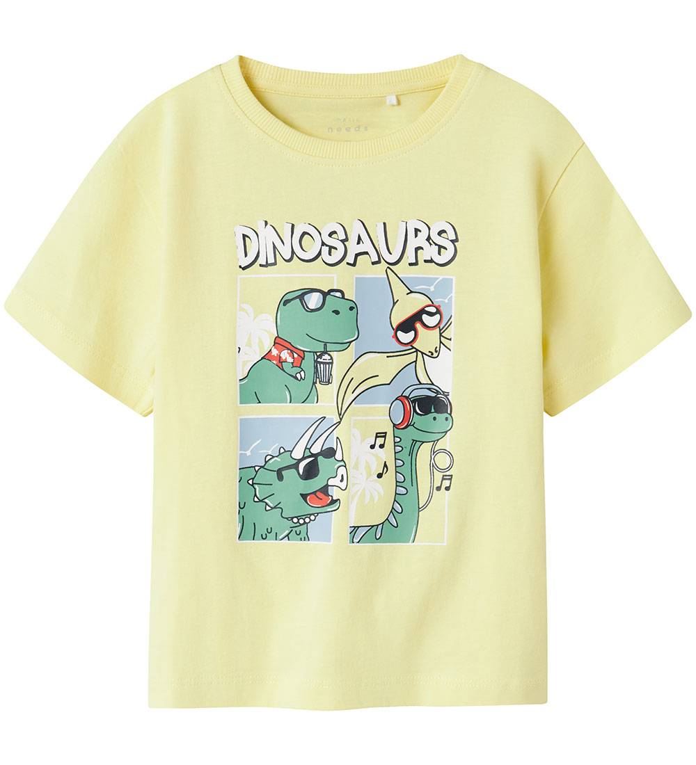 T-Shirt Name It - NmmVictor - Chardonnay/Dinosaurs