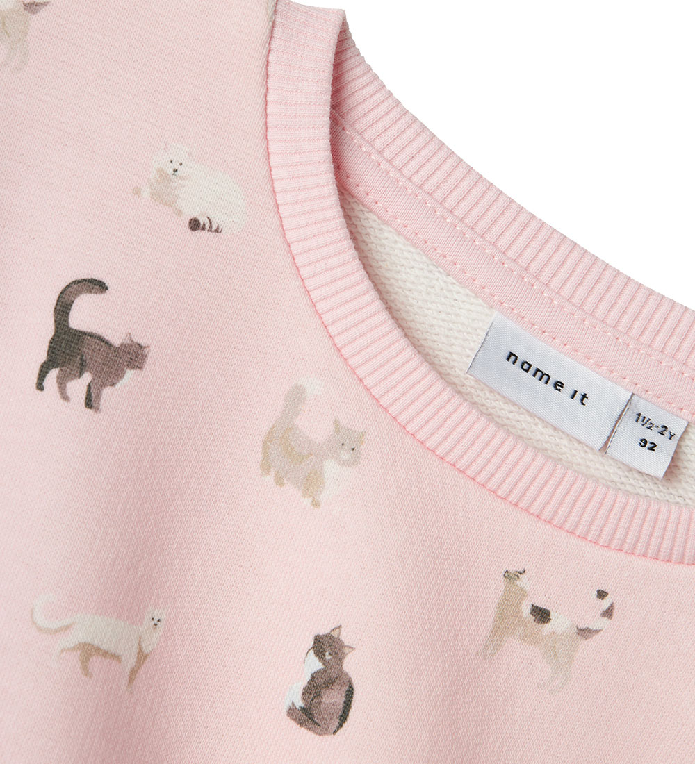 Name It Sweatshirt - NmfBrigitta - Ballerina/Melange m. Katter