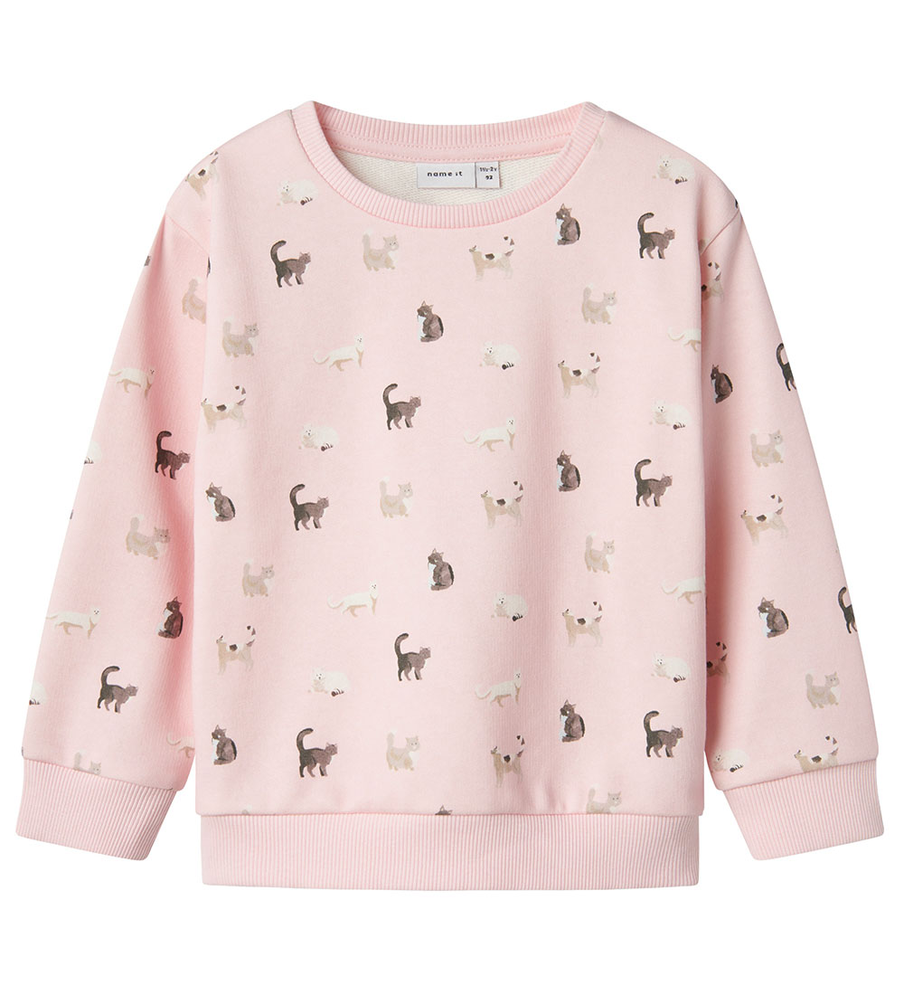 Name It Sweatshirt - NmfBrigitta - Ballerina/Melange m. Katter