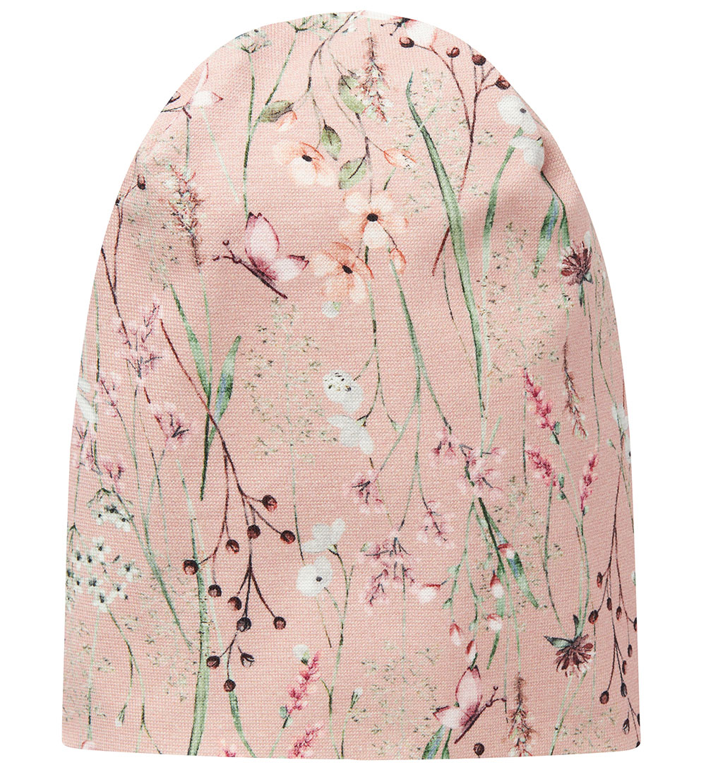 Name It Beanie - NmfMoppy - Pale Mauve w. Flowers