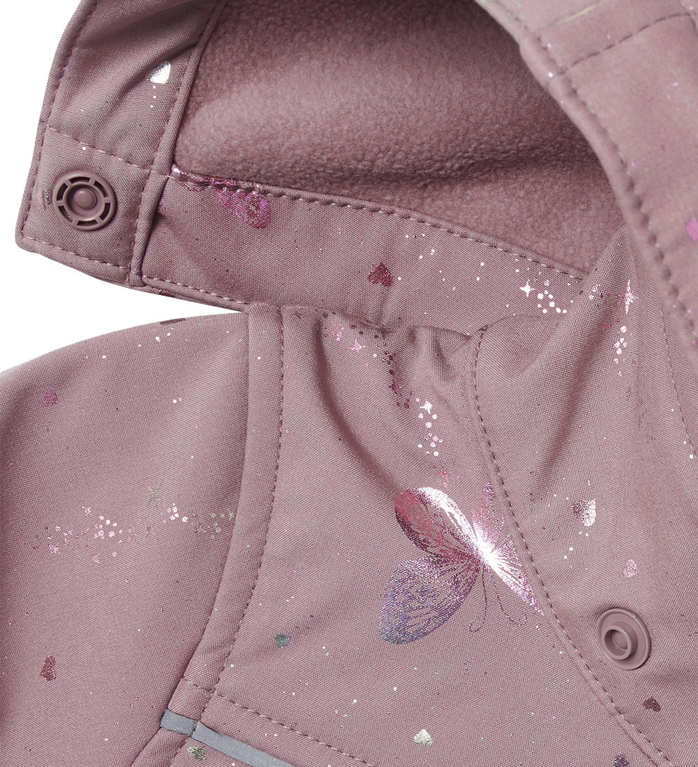 Name It Softshell Jacket w. Fleece - NmfAlfa08 - Elderberry/BUTT