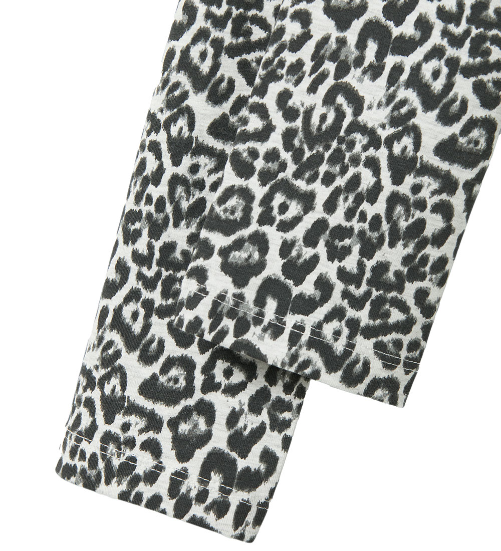 Name It Leggings - NkfVivian - Light Grey Melange/Leo
