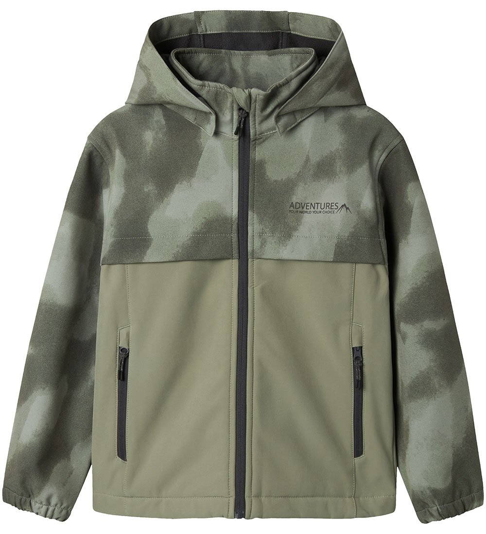 Name It Softshell Jacket w. Fleece - NkmAlfa08 - Shadow w. Camou