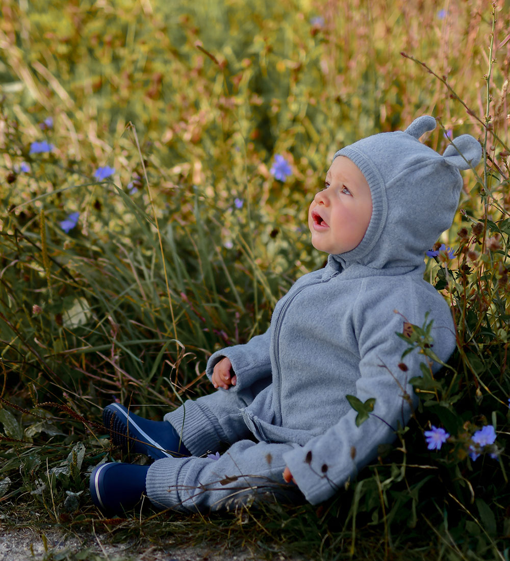 Mikk-Line Balaklava - Fleece - Enkel - Blekt Denim Melange m.
