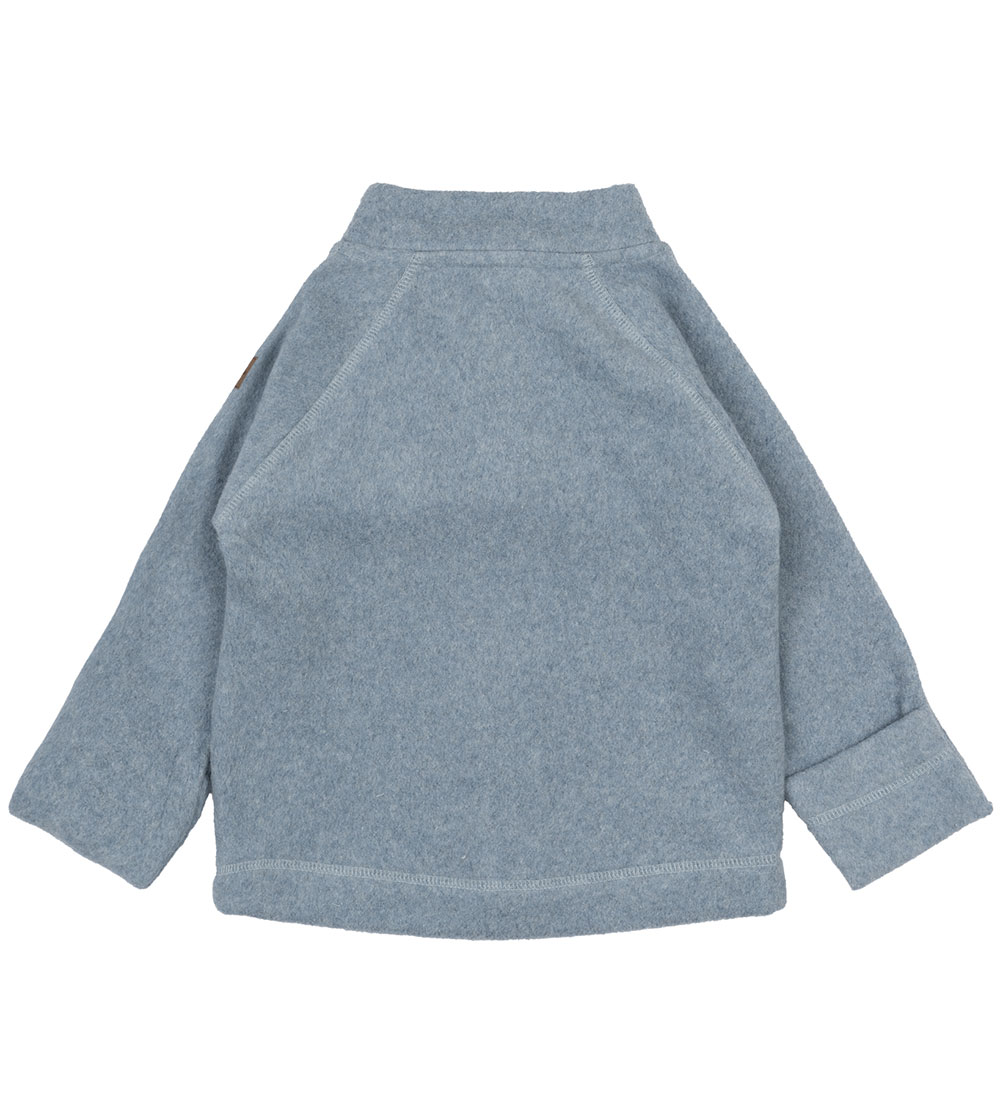 Mikk-Line Fleecejacka - Blekt Denim Melange
