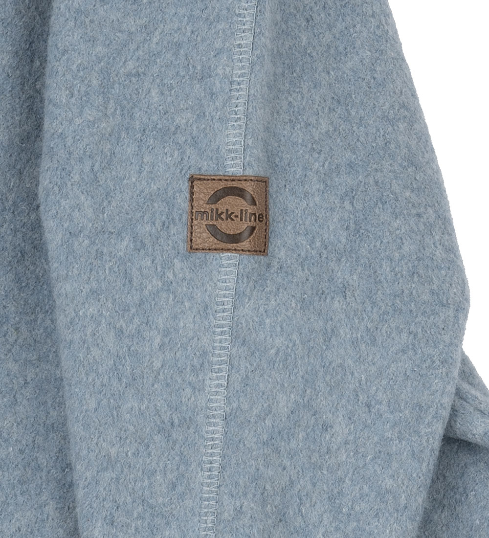 Mikk-Line Fleecejacka - Blekt Denim Melange