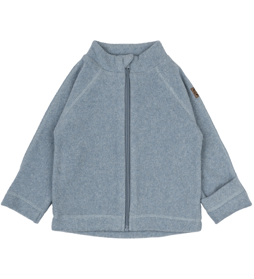 Mikk-Line Fleecejacka - Blekt Denim Melange