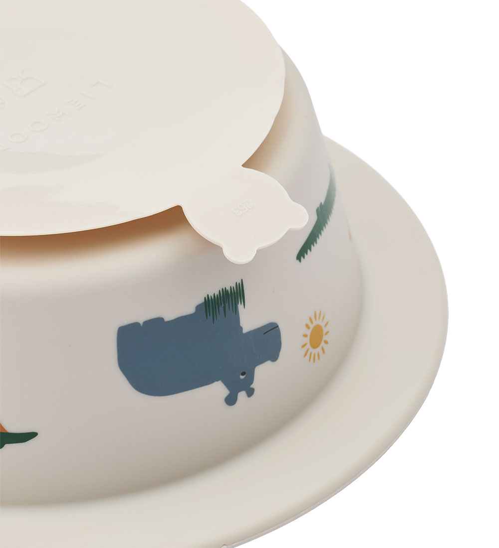 Liewood Bowl w. Suction Cup - 2-Pack - Silicone - Peony - Safari
