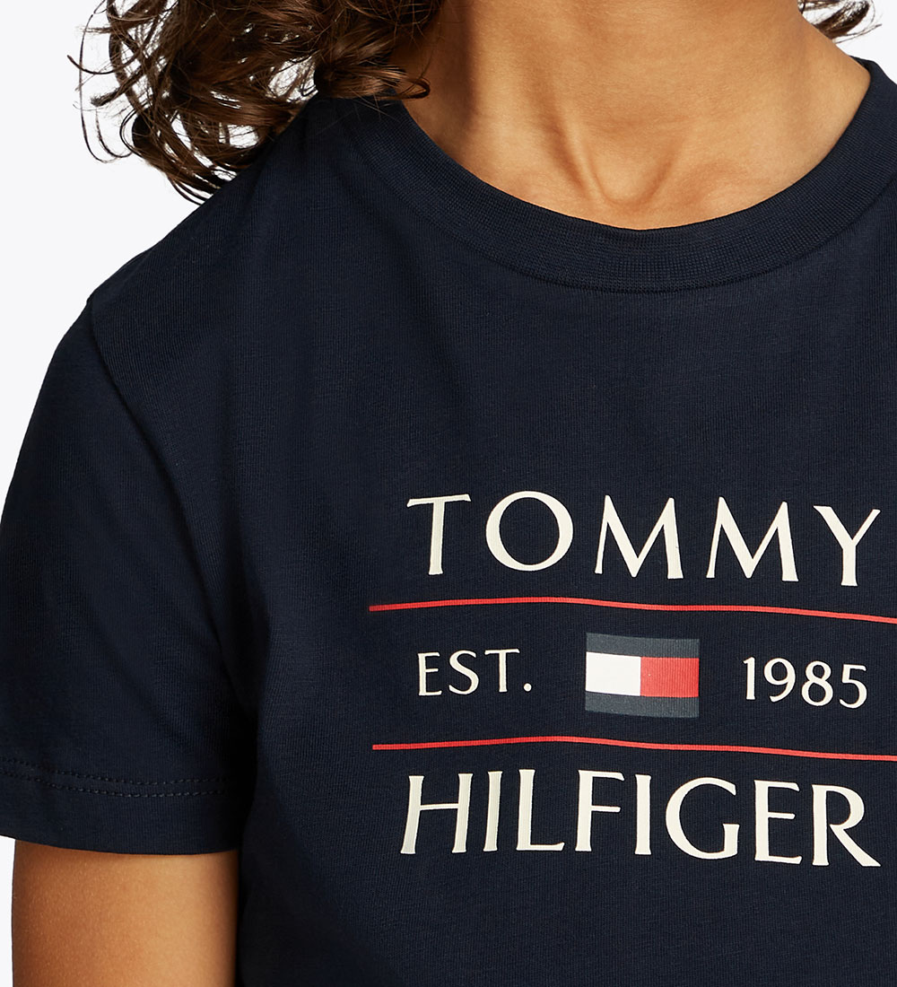 Tommy Hilfiger T-shirt - Flag - Dark Night Navy