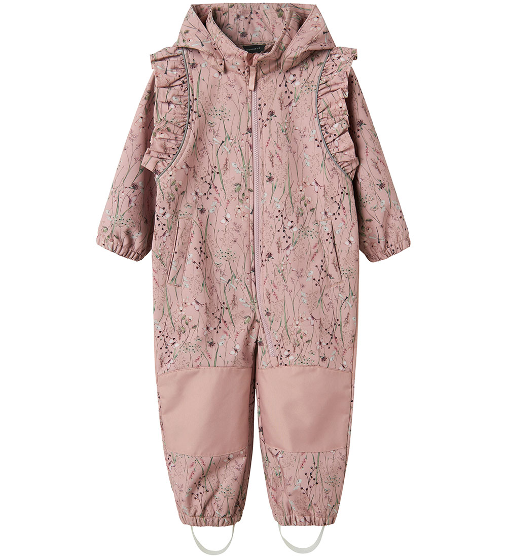 Name It Softshellanzug m. Fleece - NmfAlfa08 - Pale Mauve/Flower