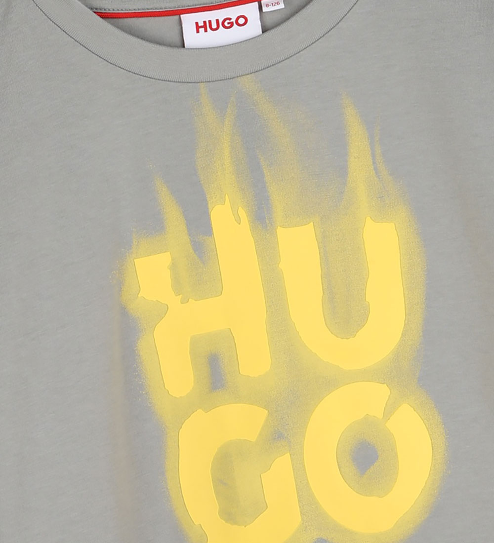 HUGO T-shirt - Ultimate Gray w. Yellow