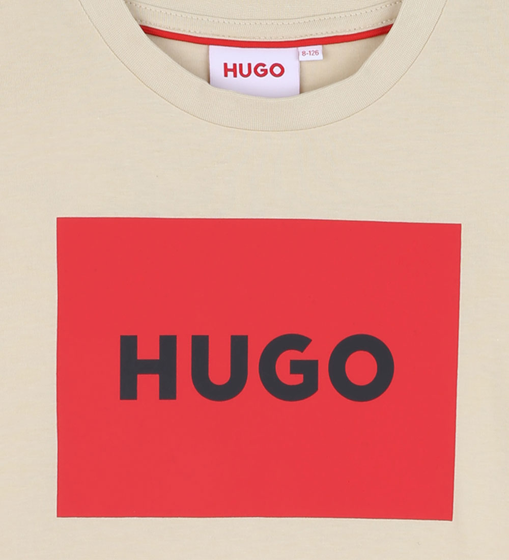 HUGO T-Shirt - Stone/Rood