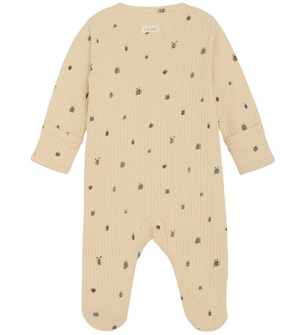 Fixoni Nightsuit w. Feet - Rib - Biscotti