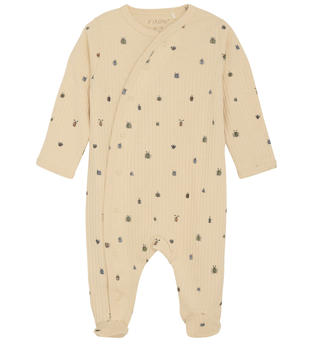 Fixoni Nightsuit w. Feet - Rib - Biscotti