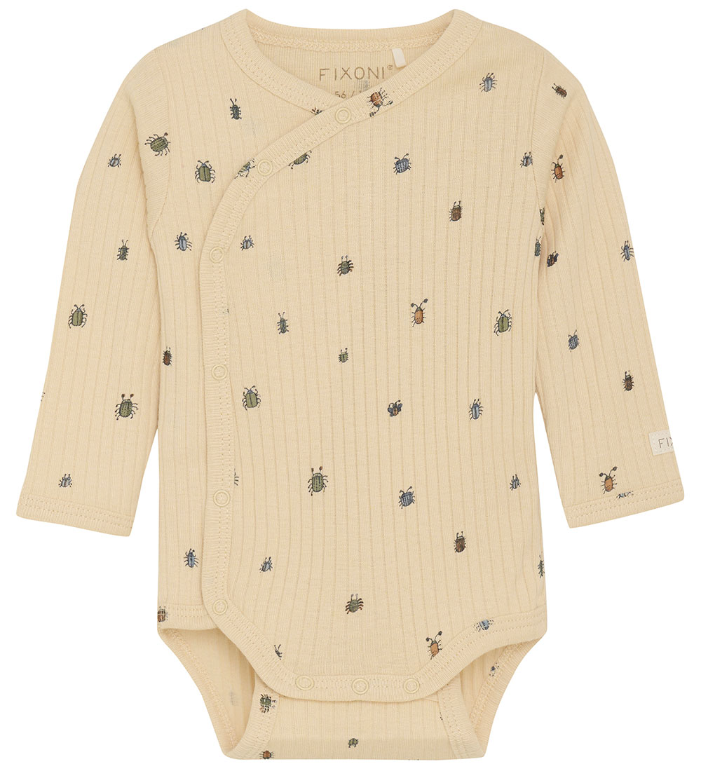 Fixoni Wrap Bodysuit l/s - Rib - Biscuits