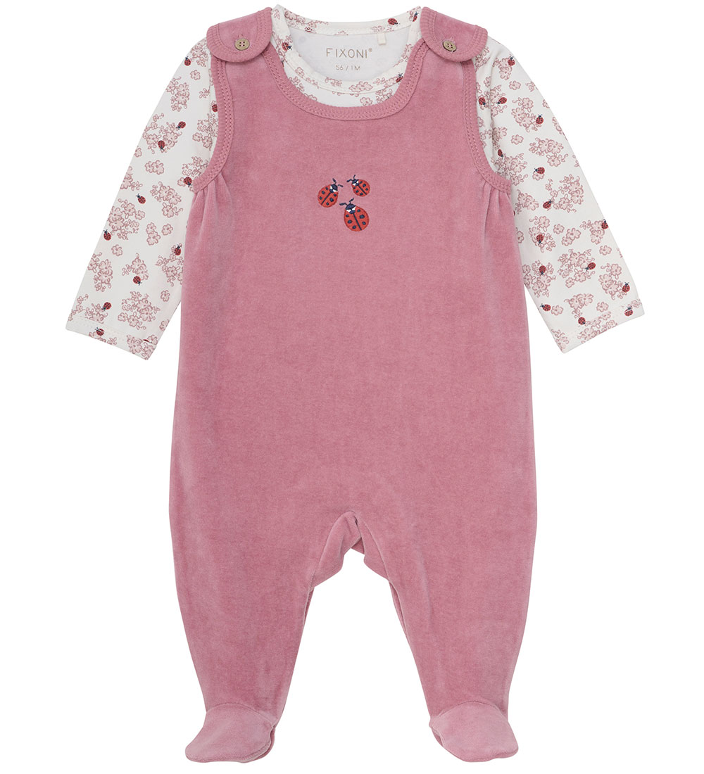 Fixoni Romper w. Bodysuit l/s - Velvet - Nostalgia Rose