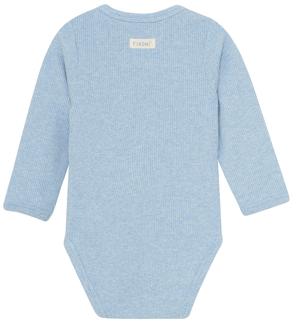 Fixoni Wrap Bodysuit l/s - Rib - Blue Fog Melange