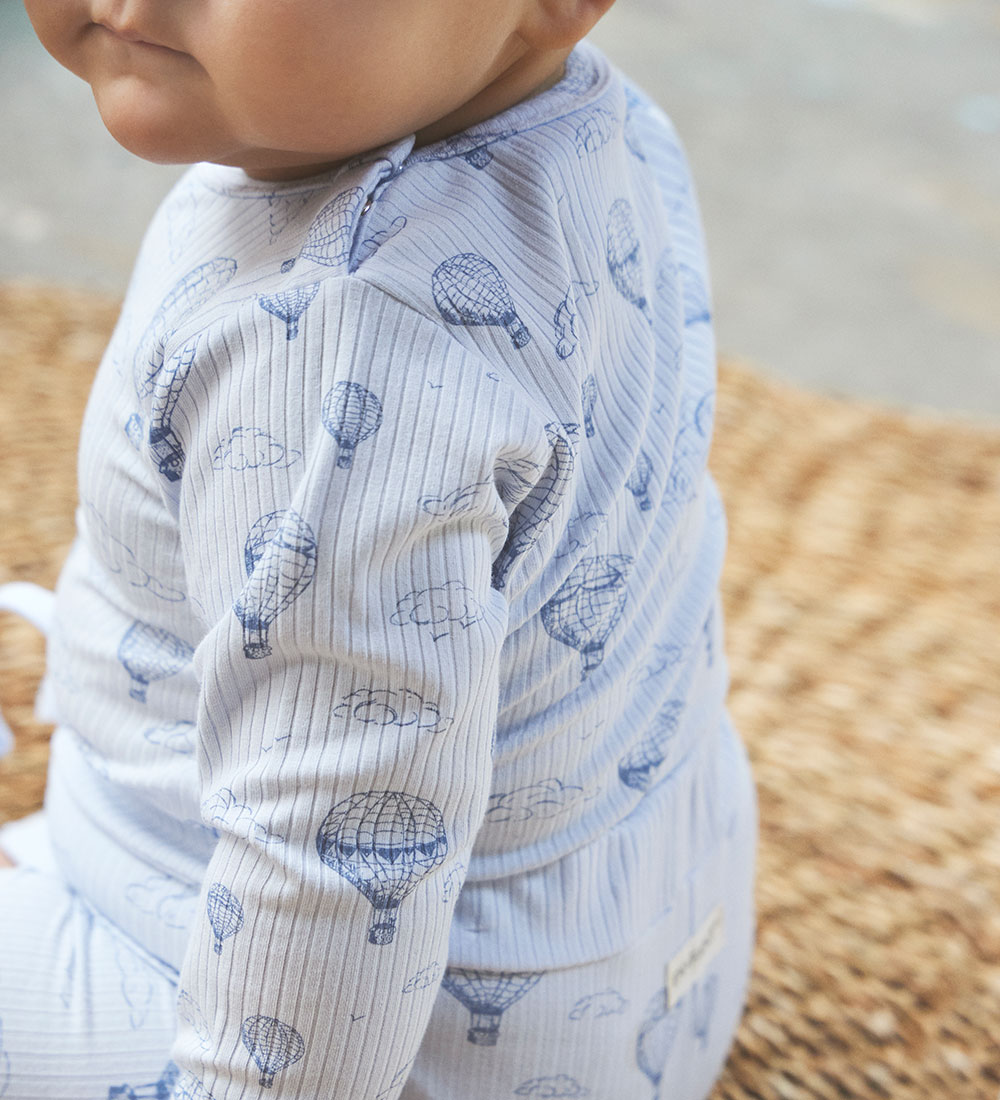 En Fant Bodysuit L/æ - Rib - AOP - Arctic Ice