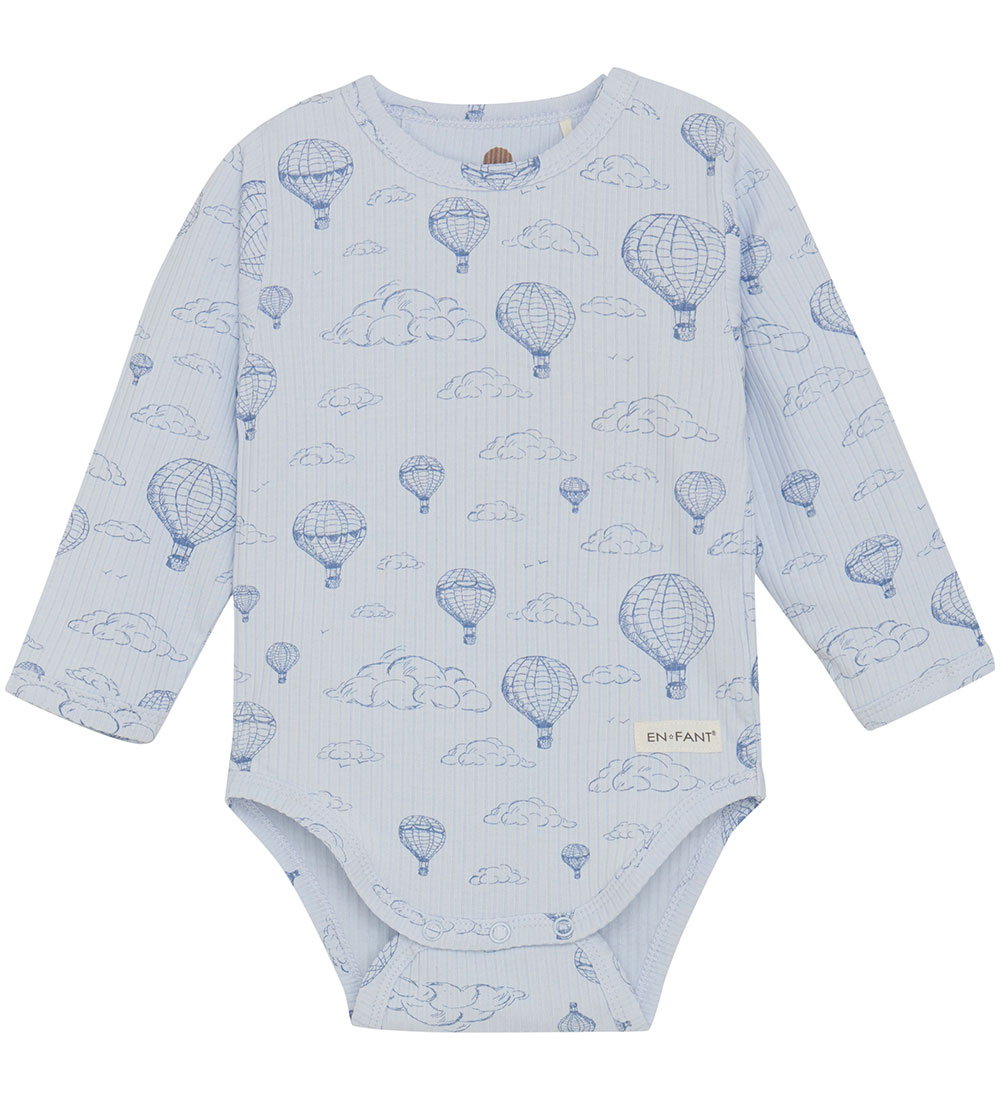 En Fant Bodysuit L/æ - Rib - AOP - Arctic Ice