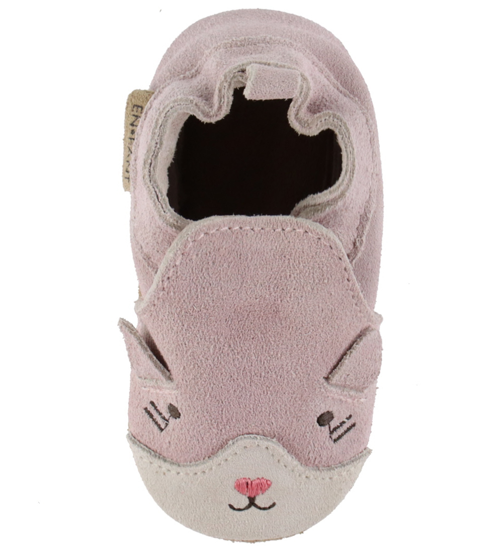 En Fant Soft Sole Leather Shoes - Suede Animal - Sepia Rose