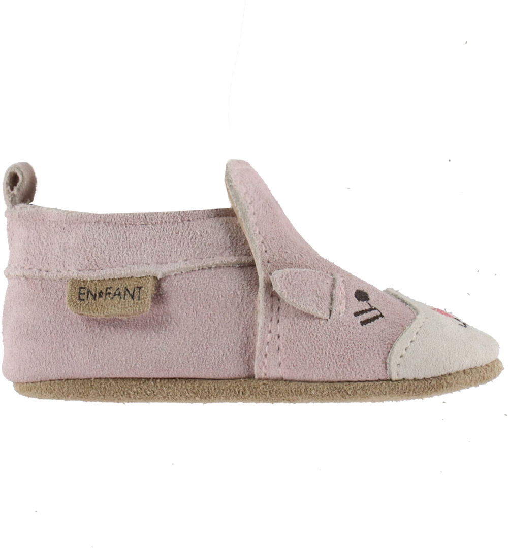 En Fant Soft Sole Leather Shoes - Suede Animal - Sepia Rose