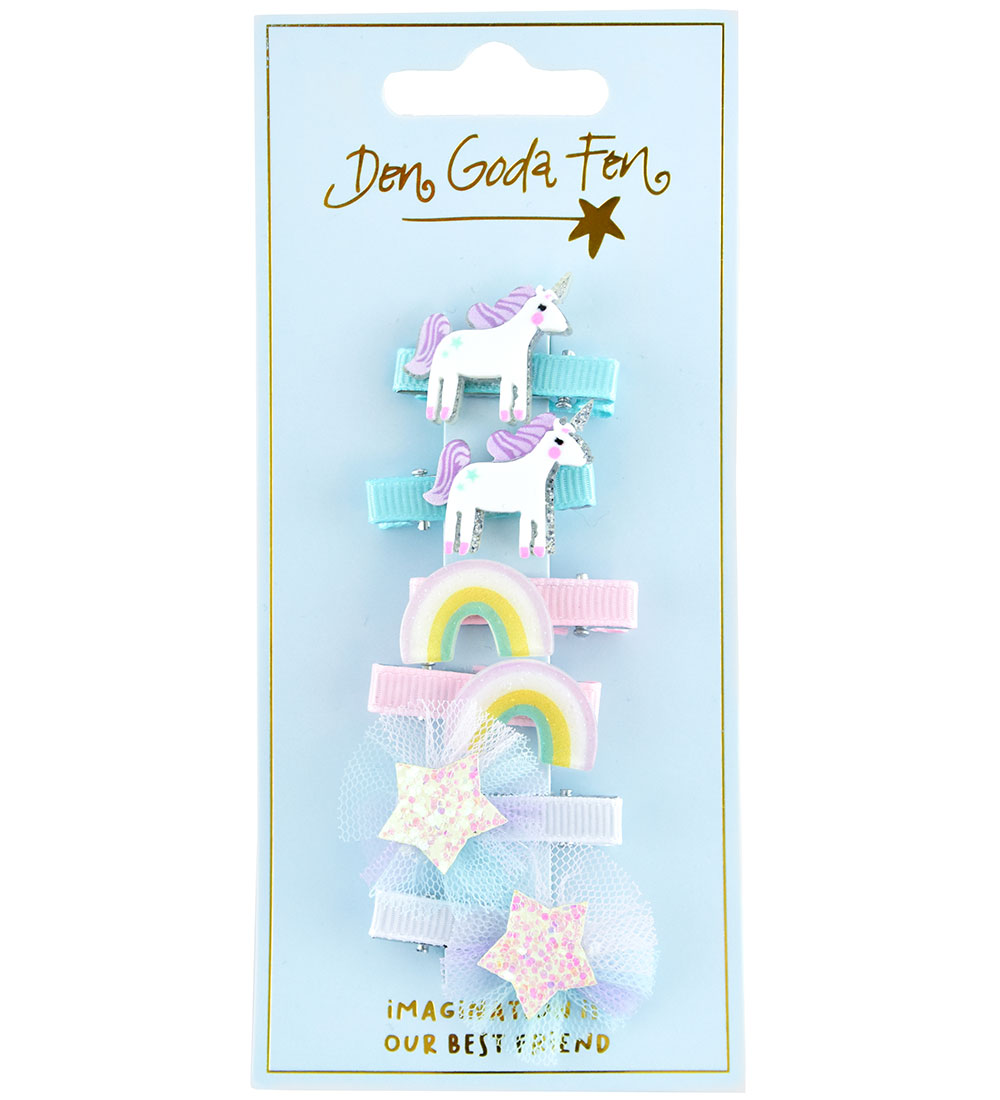 Den Goda Fen Hair Clip - 6-Pack - Unicorn Mix