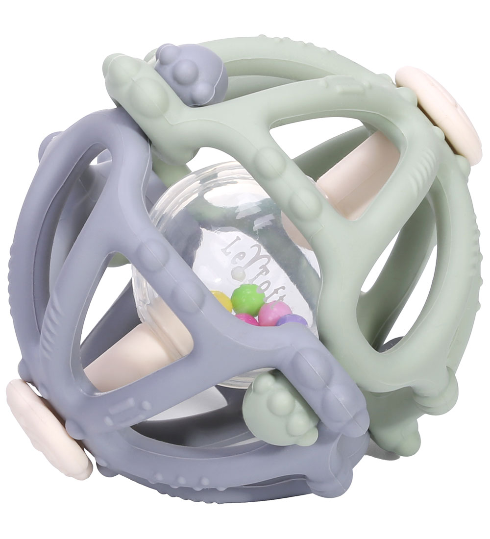 Tiny Tot Teething Toy w. Rattle - Sage/Blue