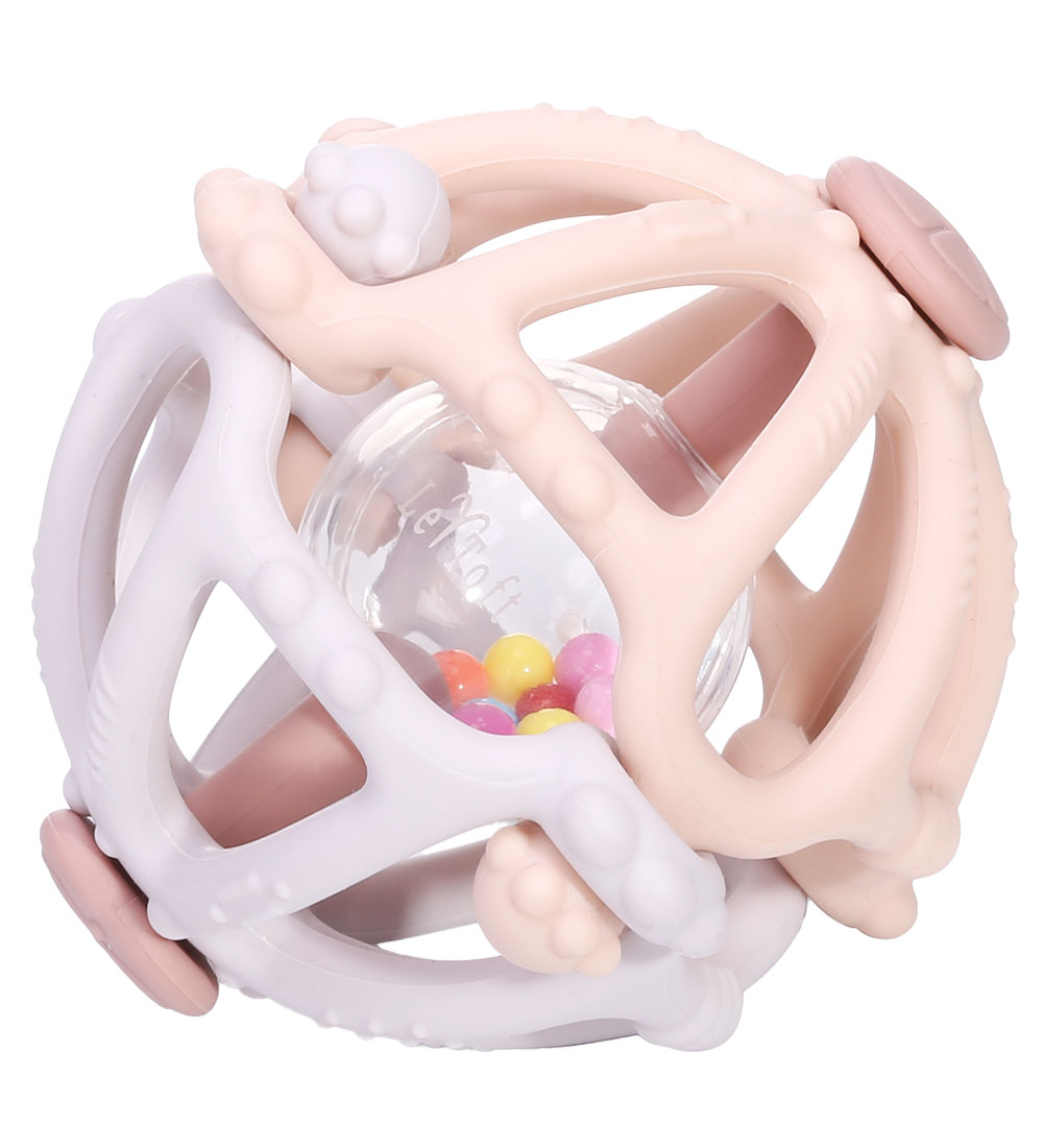 Tiny Tot Teething Toy w. Rattle - Blush/Purple