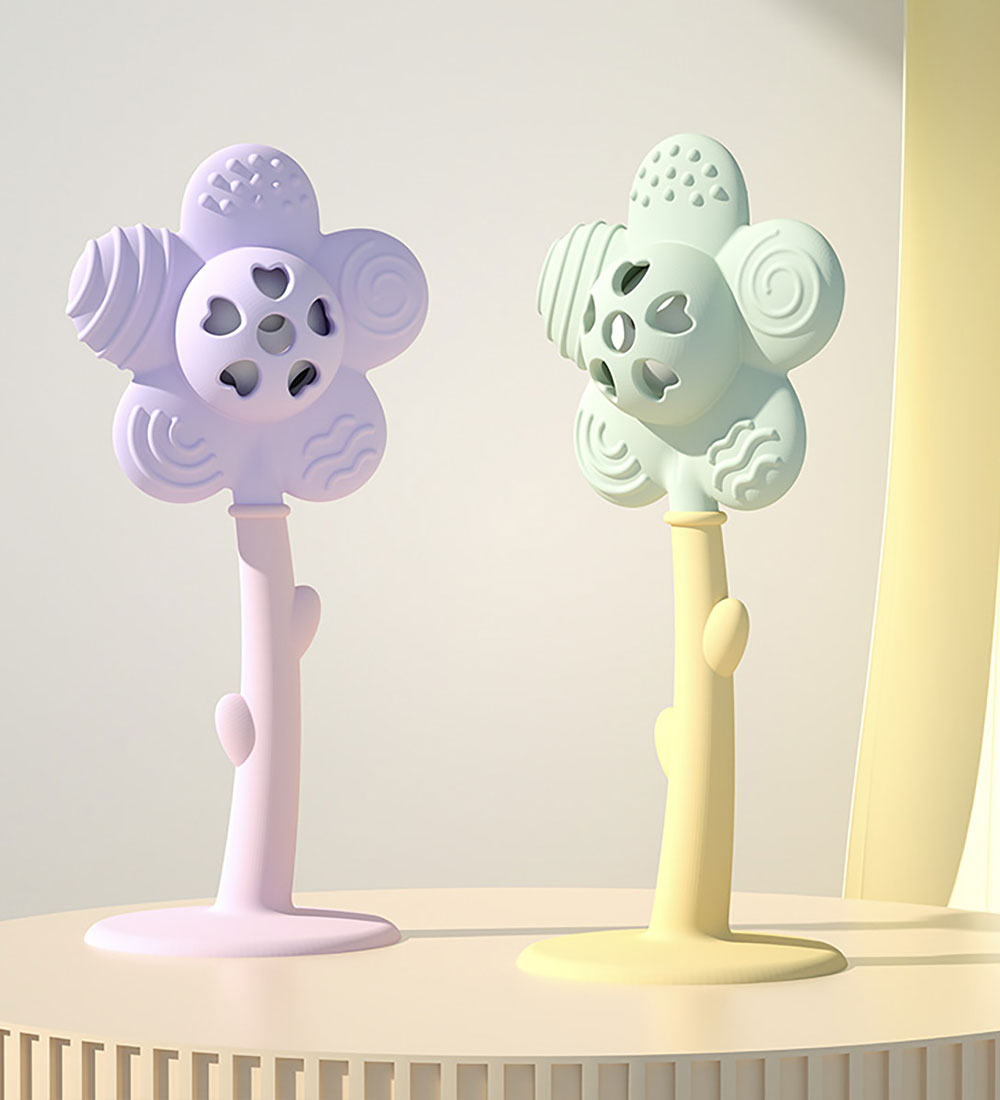 Tiny Tot Teether - Flower - Sage/Yellow