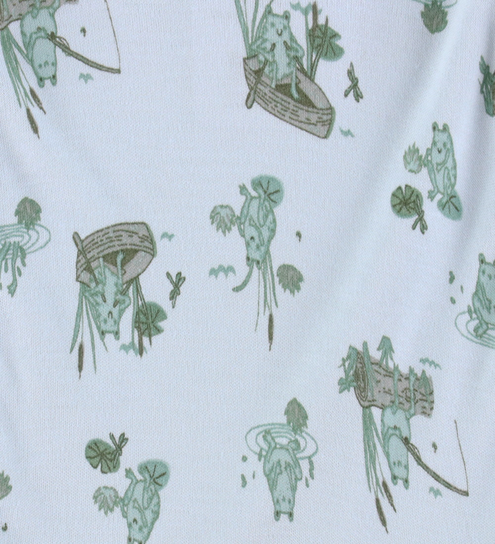Joha Jumpsuit w. Feet - Bamboo - Light Blue w. Seeds