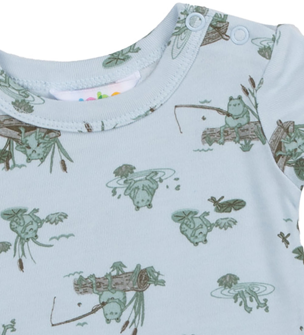 Joha Romper k/æ - Viscose/Bamboe - Lichtblauw m. Kikkers