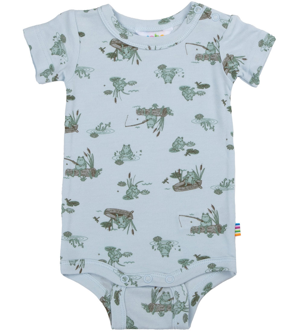 Joha Romper k/æ - Viscose/Bamboe - Lichtblauw m. Kikkers
