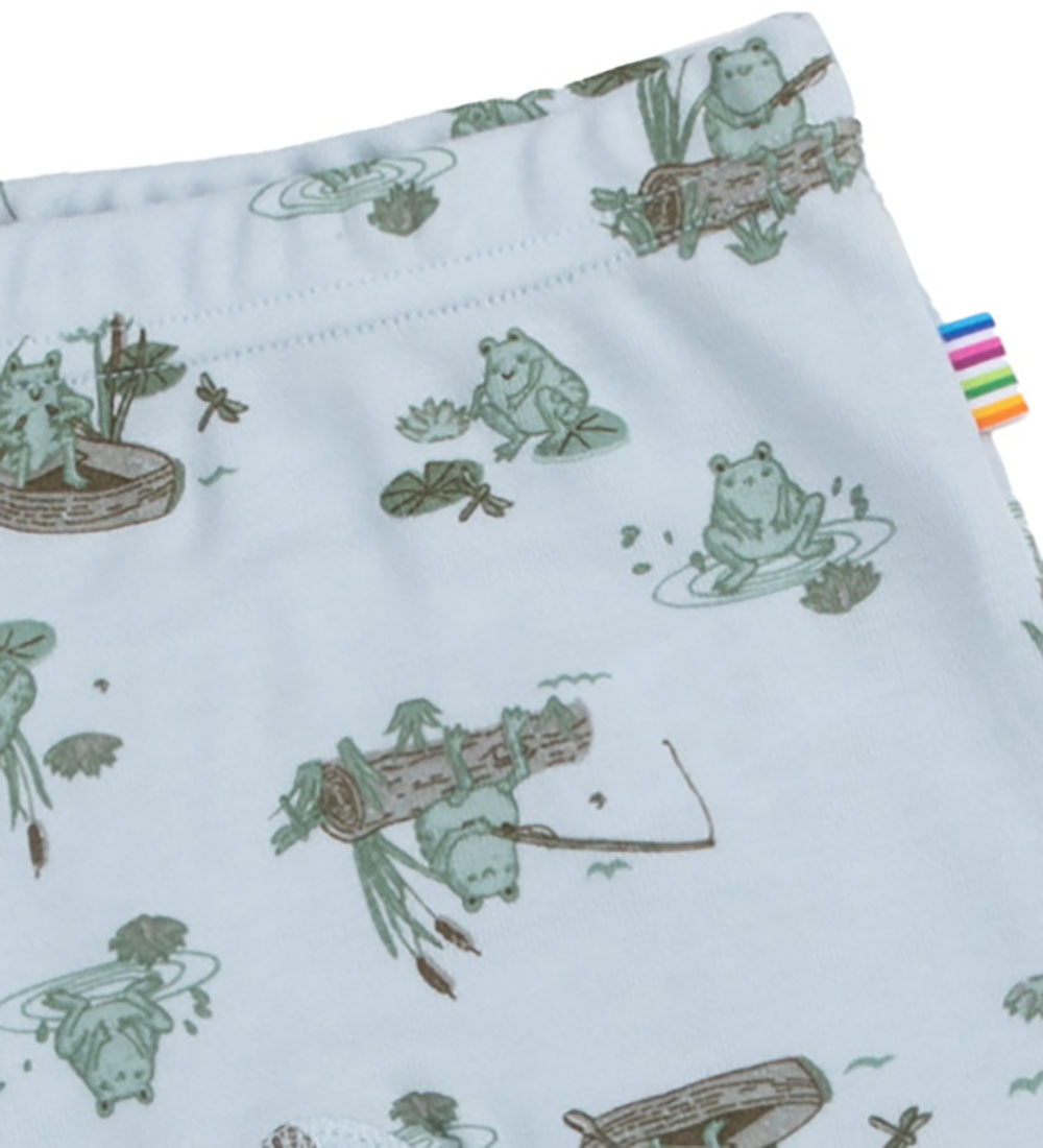 Joha Leggings - Bamboo - Light blue w. Frogs