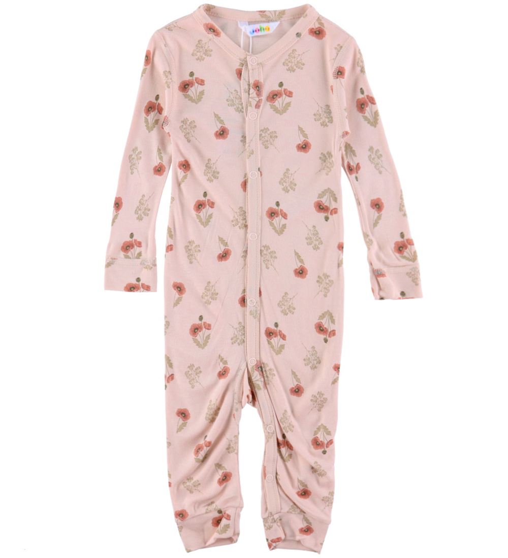 Joha Jumpsuit - Bamboo - Pink w. Flower