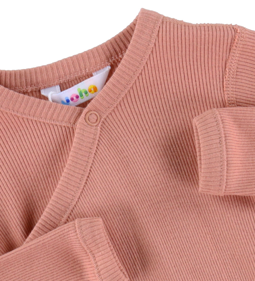 Joha Wrap Bodysuit l/s - Rib - Salmon