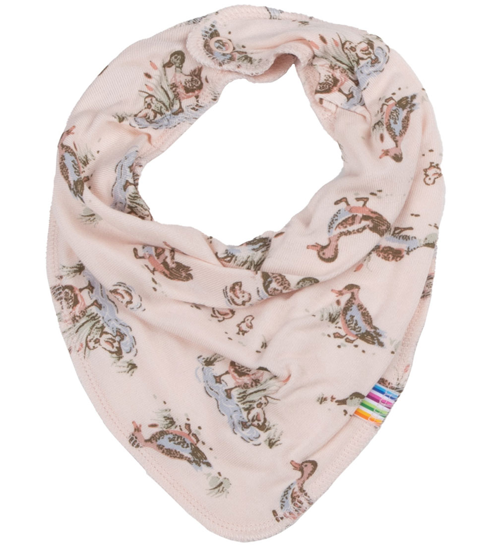 Joha Teething Bib - Bamboo/Wool - Pink w. Ducks