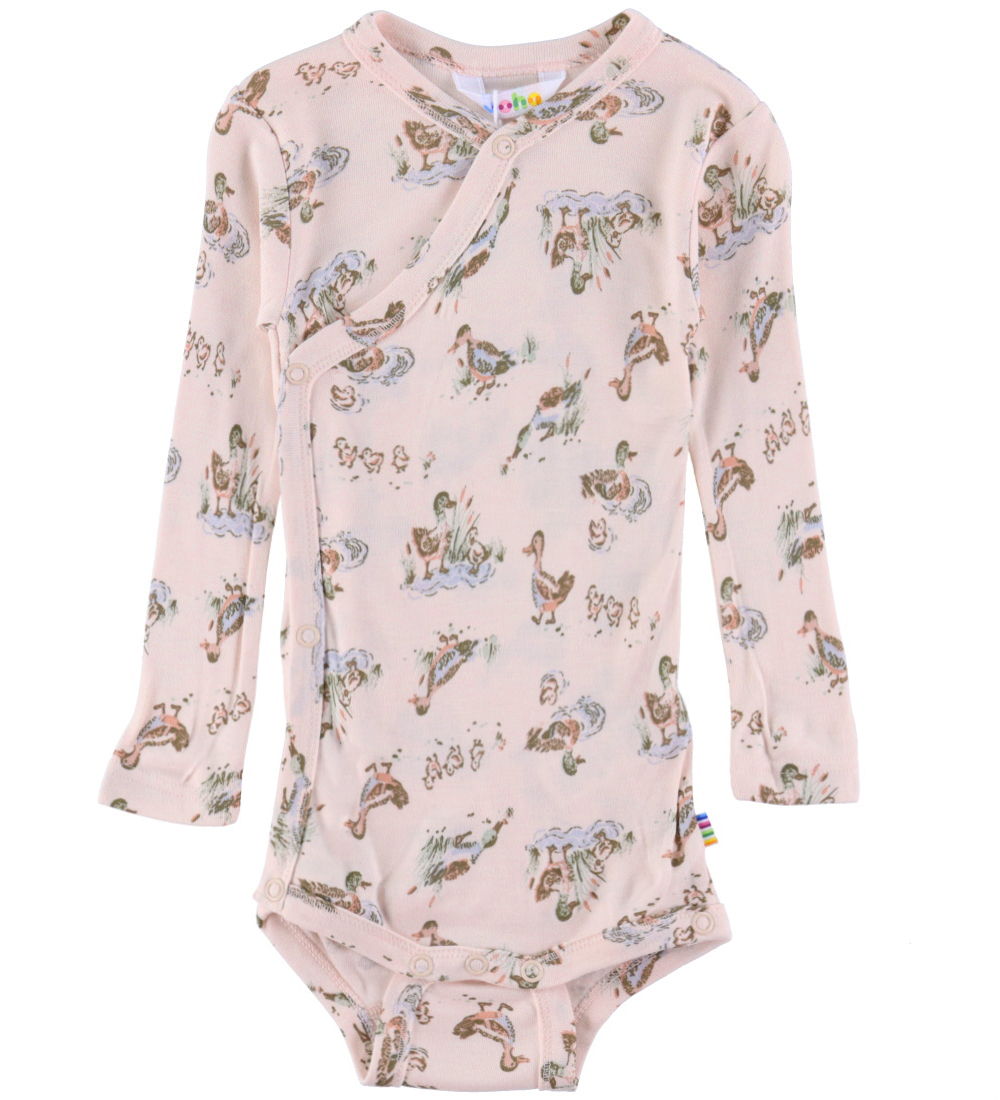 Joha Wrap Bodysuit l/s - Viscose/Bamboo - Pink w. Ducks
