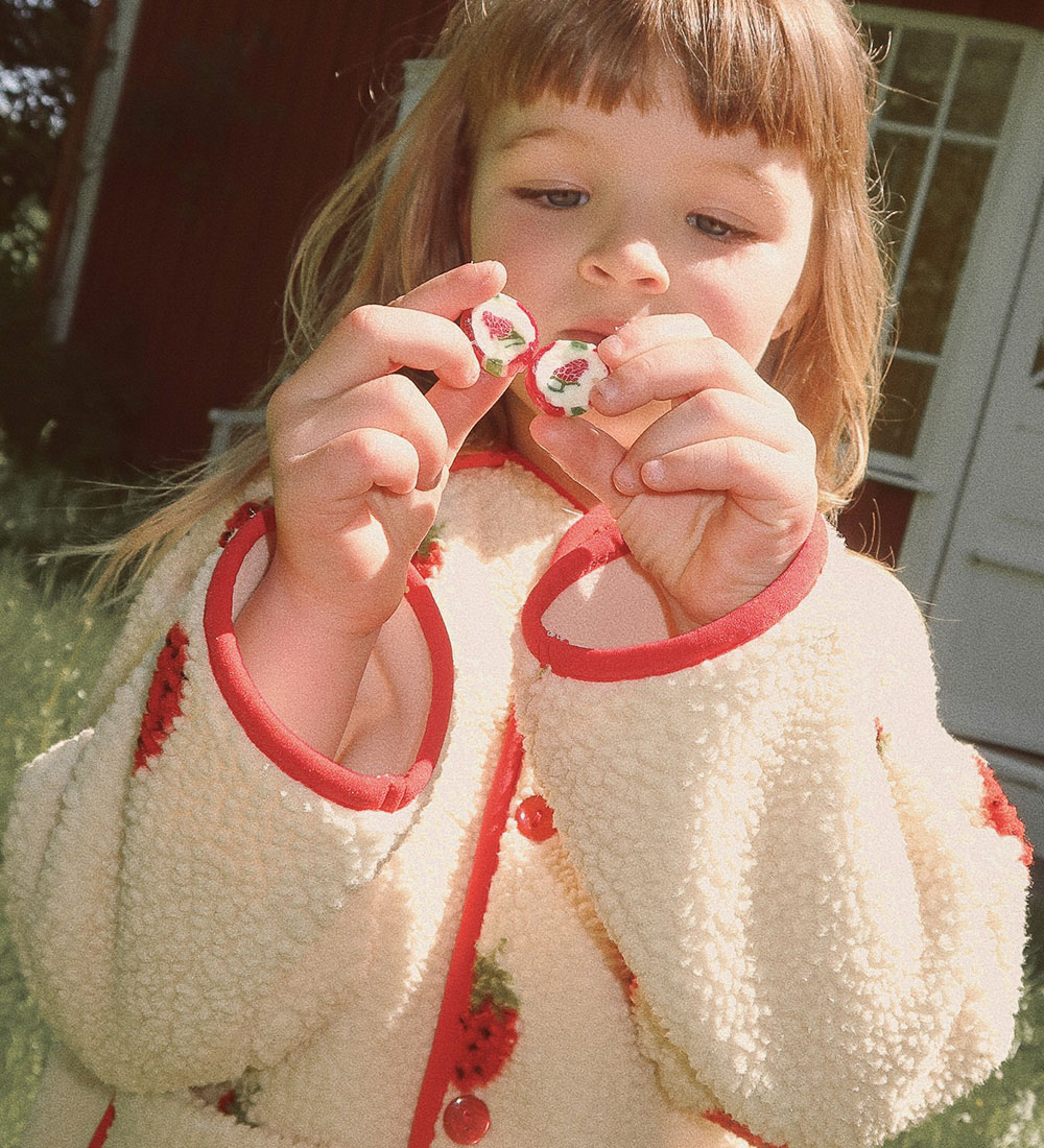 Flöss Fleecejacke - Strawberry - Soft White Berry