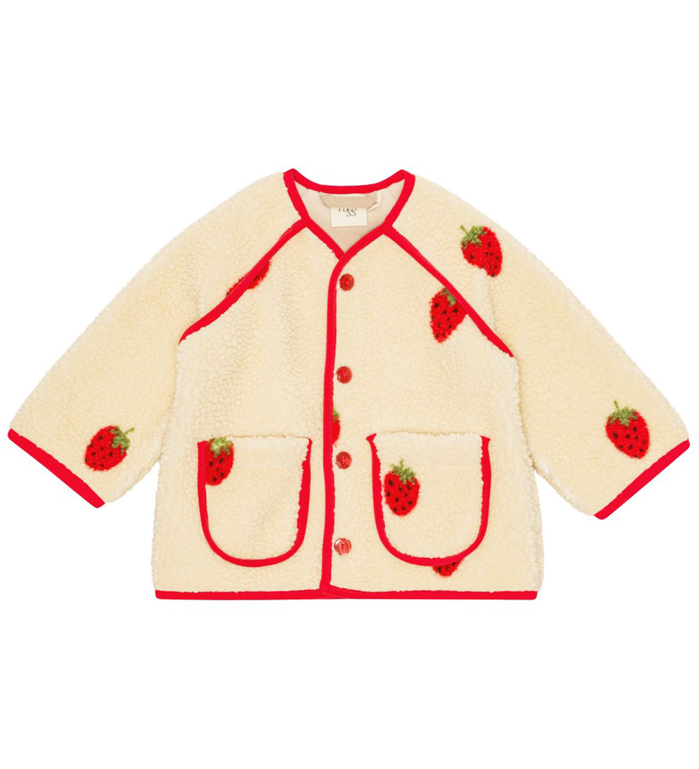 Flöss Fleecejacke - Strawberry - Soft White Berry